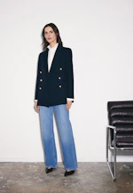 Wide-Leg Jeans High Waist with Stretch in Mittelblau |  Seidensticker Onlineshop