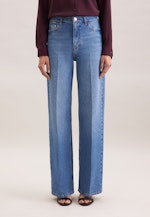 Wide- Leg Jeans High Waist mit Stretchanteil in Mittelblau |  Seidensticker Onlineshop