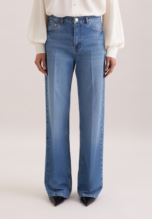 Wide- Leg Jeans High Waist mit Stretchanteil in Blue |  Seidensticker Onlineshop