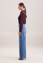 Wide- Leg Jeans High Waist mit Stretchanteil in Mittelblau |  Seidensticker Onlineshop