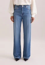 Jeans à jambes larges taille haute avec stretch in Bleu Moyen |  Seidensticker Onlineshop