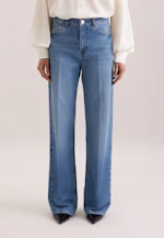 Wide-Leg Jeans High Waist with Stretch in Mittelblau |  Seidensticker Onlineshop