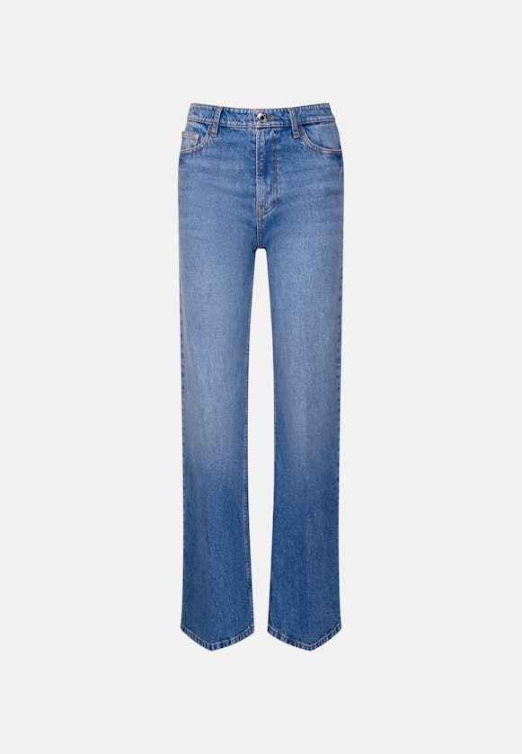 Wide- Leg Jeans High Waist mit Stretchanteil in Mittelblau |  Seidensticker Onlineshop
