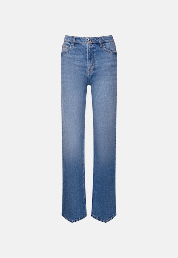 Wide- Leg Jeans High Waist mit Stretchanteil in Mittelblau |  Seidensticker Onlineshop