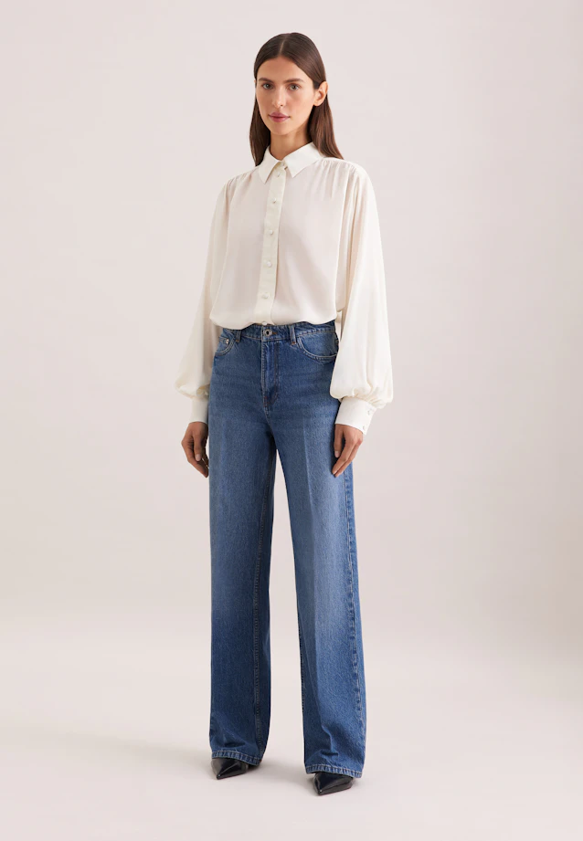 Wide-Leg Jeans High Waist with Stretch in Mittelblau |  Seidensticker Onlineshop