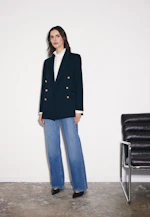 Wide-Leg Jeans High Waist with Stretch in Mittelblau |  Seidensticker Onlineshop