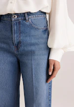 Wide-Leg Jeans High Waist with Stretch in Mittelblau |  Seidensticker Onlineshop