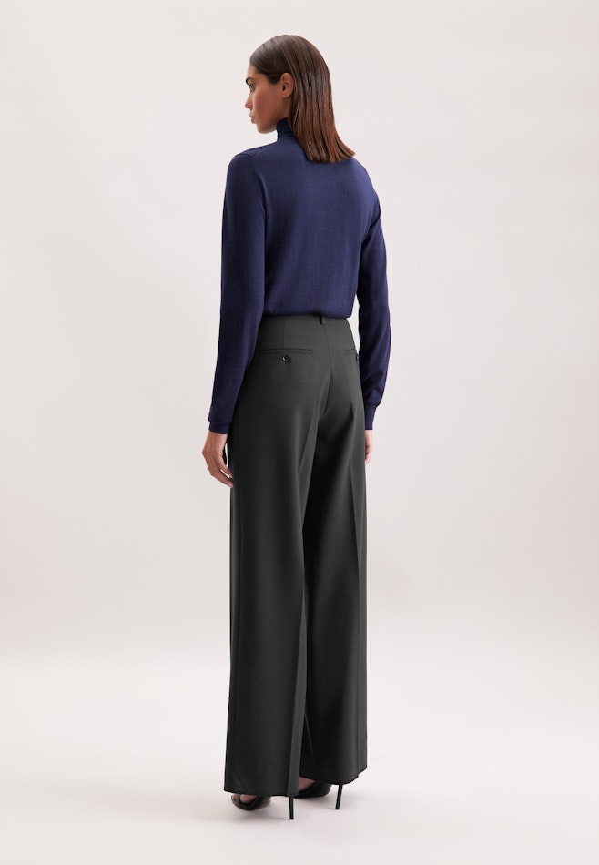 Bundfaltenhose aus einer Wollmischung in Schwarz | Seidensticker Onlineshop