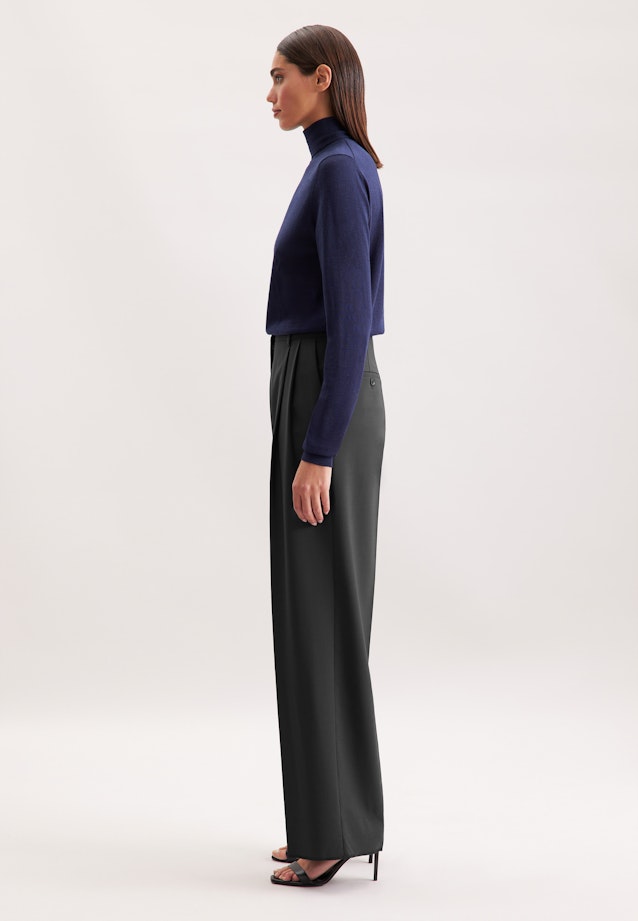 Bundfaltenhose aus einer Wollmischung in Schwarz |  Seidensticker Onlineshop