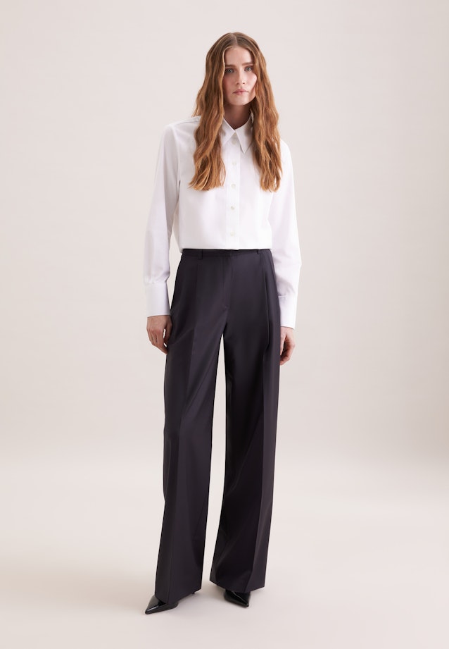 Bundfaltenhose aus einer Wollmischung in Dunkelblau |  Seidensticker Onlineshop