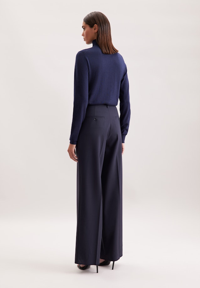 Bundfaltenhose aus einer Wollmischung in Dunkelblau |  Seidensticker Onlineshop