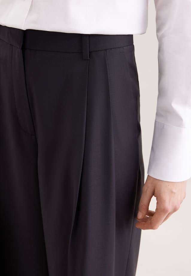 Pantalon à plis en mélange de laine in Bleu Foncé |  Seidensticker Onlineshop