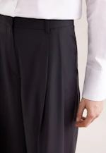 Bundfaltenhose aus einer Wollmischung in Dunkelblau |  Seidensticker Onlineshop