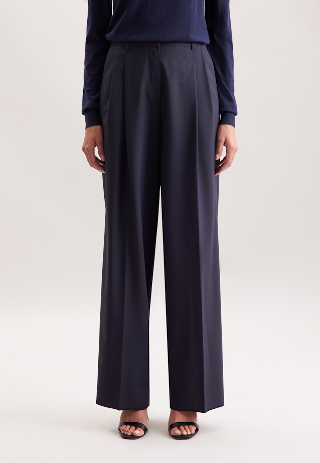 Bundfaltenhose aus einer Wollmischung in Dunkelblau |  Seidensticker Onlineshop