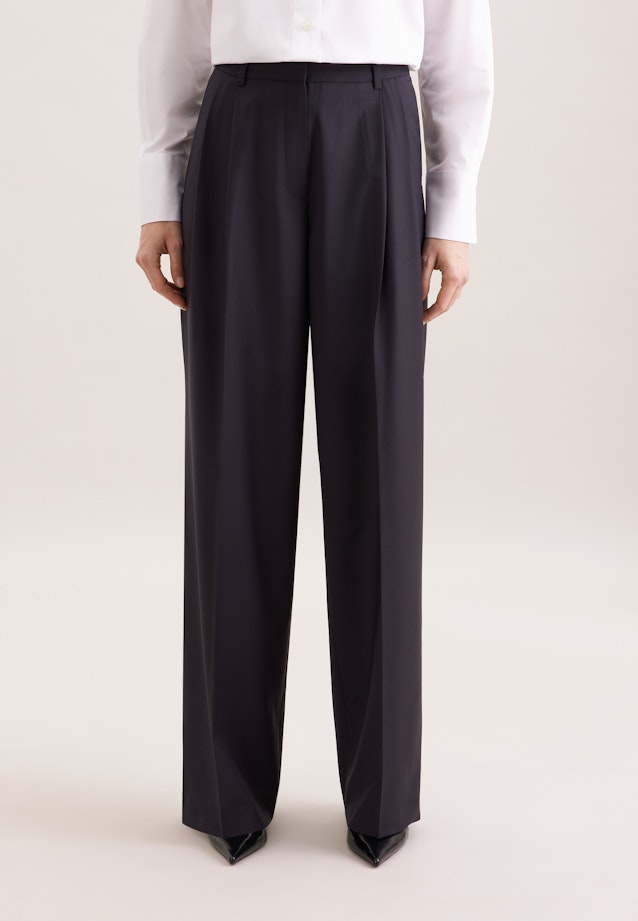 Bundfaltenhose aus einer Wollmischung in Dunkelblau |  Seidensticker Onlineshop