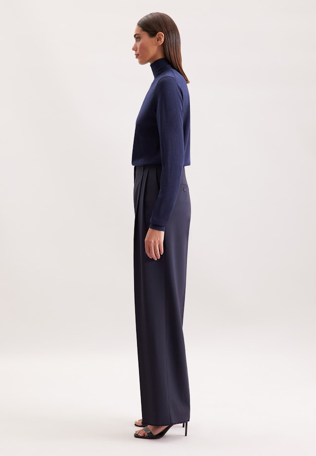 Bundfaltenhose aus einer Wollmischung in Dunkelblau |  Seidensticker Onlineshop