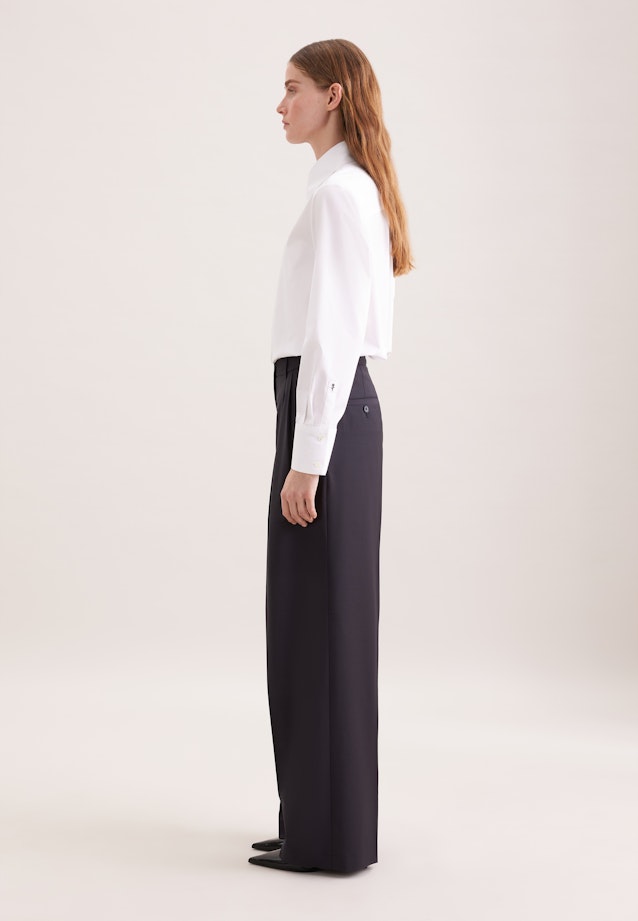 Pantalon à plis en mélange de laine in Bleu Foncé |  Seidensticker Onlineshop