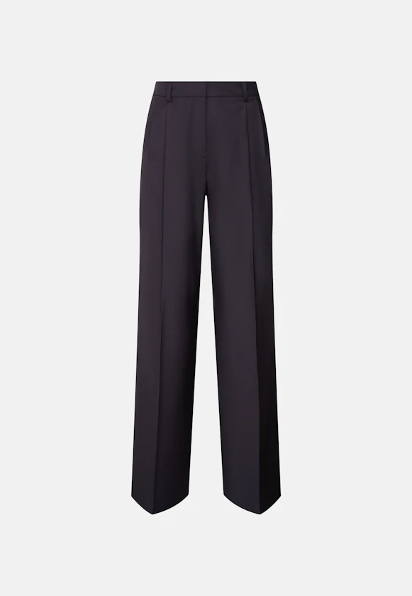 Bundfaltenhose aus einer Wollmischung in Dunkelblau |  Seidensticker Onlineshop