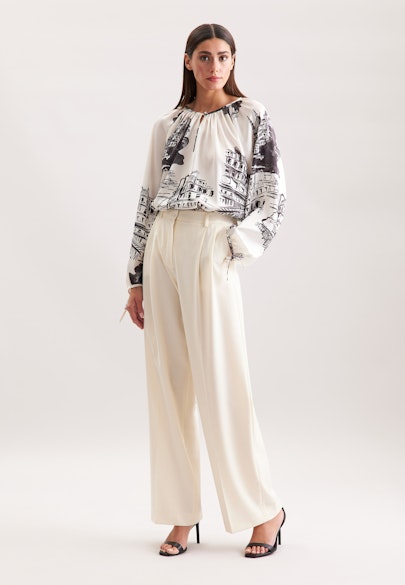 Bundfaltenhose aus einer Wollmischung in Ecru |  Seidensticker Onlineshop