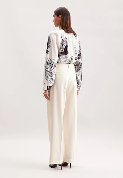 Pantalon à plis en mélange de laine in Ecru |  Seidensticker Onlineshop