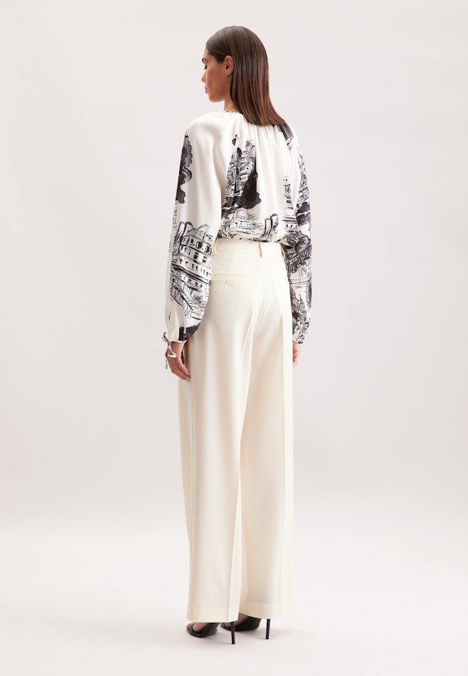 Bundfaltenhose aus einer Wollmischung in Ecru | Seidensticker Onlineshop