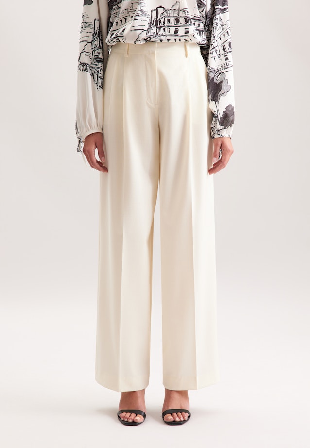 Bundfaltenhose aus einer Wollmischung in Ecru |  Seidensticker Onlineshop
