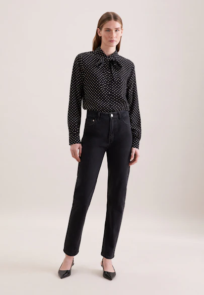 Mom- Fit Jeans High Waist mit Stretchanteil in Grau |  Seidensticker Onlineshop