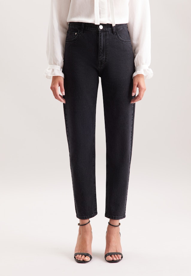 Mom- Fit Jeans High Waist mit Stretchanteil in Grau |  Seidensticker Onlineshop