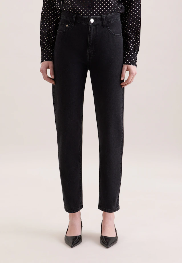 Mom- Fit Jeans High Waist mit Stretchanteil in Grau |  Seidensticker Onlineshop