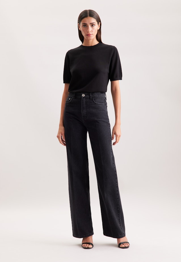 Wide- Leg Jeans High Waist mit Stretchanteil in Grau |  Seidensticker Onlineshop