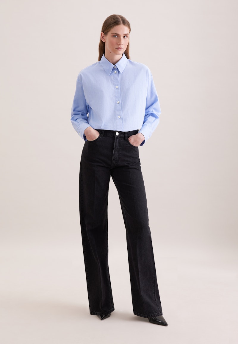 Wide-Leg Jeans High Waist with Stretch