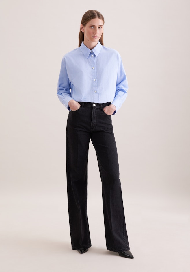 Wide- Leg Jeans High Waist mit Stretchanteil in Grau | Seidensticker Onlineshop