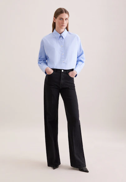 Wide- Leg Jeans High Waist in Grey |  Seidensticker Onlineshop