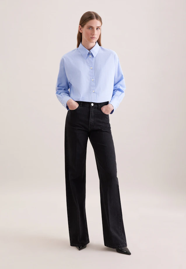 Jeans à jambes larges taille haute avec stretch in Gris |  Seidensticker Onlineshop