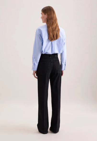 Jeans à jambes larges taille haute avec stretch in Gris |  Seidensticker Onlineshop