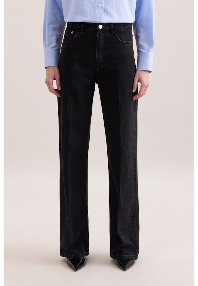 Wide- Leg Jeans High Waist mit Stretchanteil in Grau |  Seidensticker Onlineshop