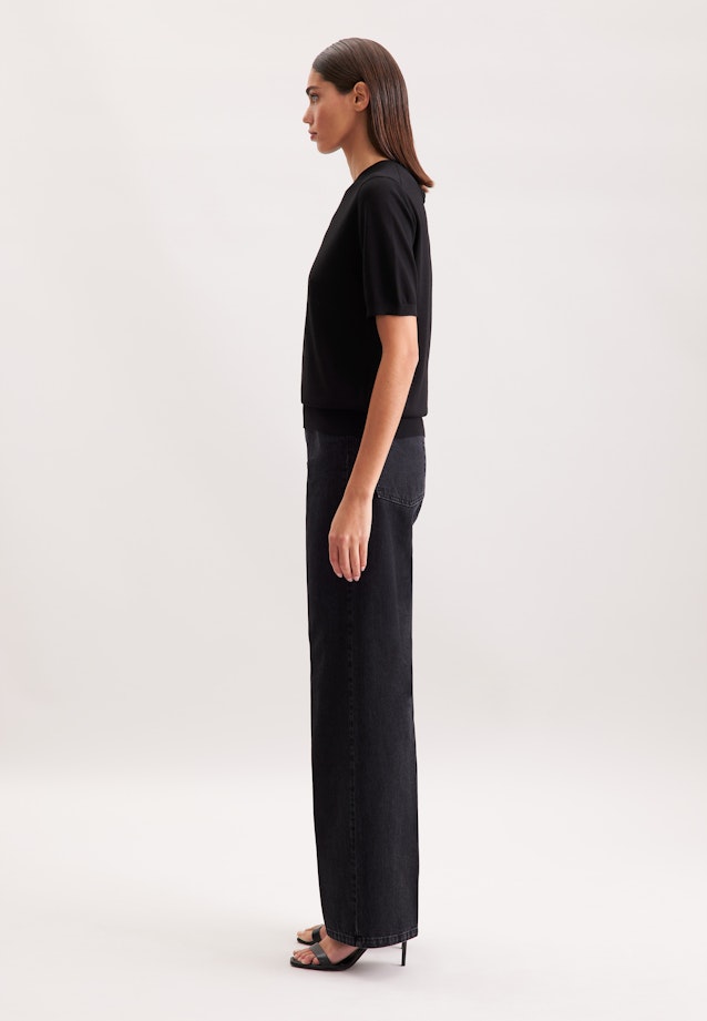 Wide- Leg Jeans High Waist mit Stretchanteil in Grau |  Seidensticker Onlineshop