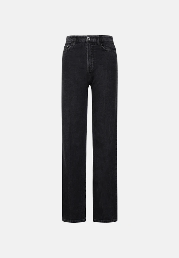 Jeans à jambes larges taille haute avec stretch in Gris |  Seidensticker Onlineshop