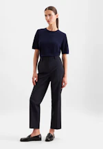 Leichtes Strickshirt aus Wolle und Seide in Dunkelblau |  Seidensticker Onlineshop