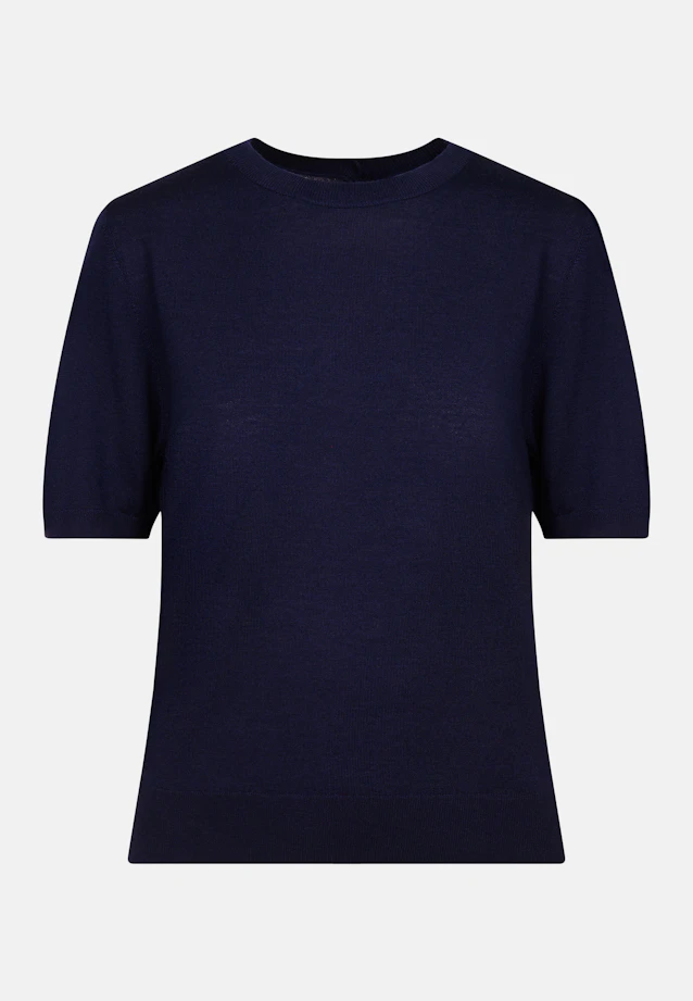 Leichtes Strickshirt aus Wolle und Seide in Dunkelblau |  Seidensticker Onlineshop