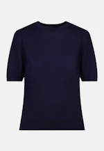 Leichtes Strickshirt aus Wolle und Seide in Dunkelblau |  Seidensticker Onlineshop