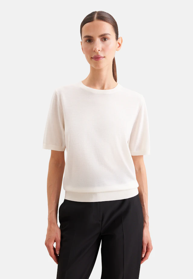 Chemise tricotée légère en laine et soie in Ecru |  Seidensticker Onlineshop