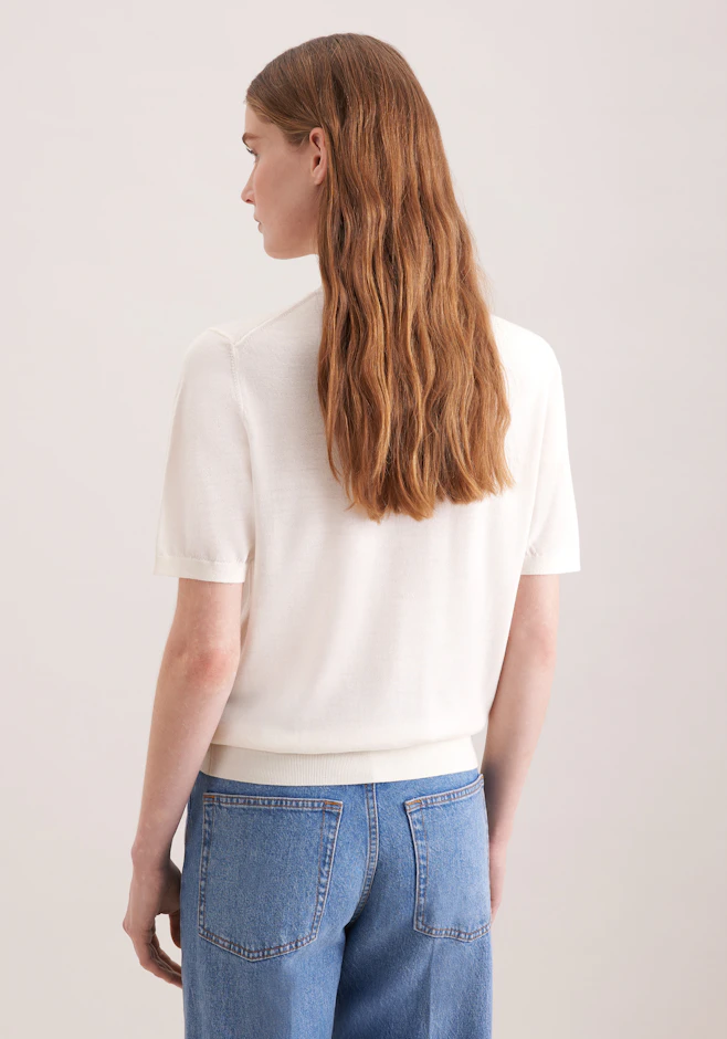 Leichtes Strickshirt aus Wolle und Seide in Off white | Seidensticker Onlineshop