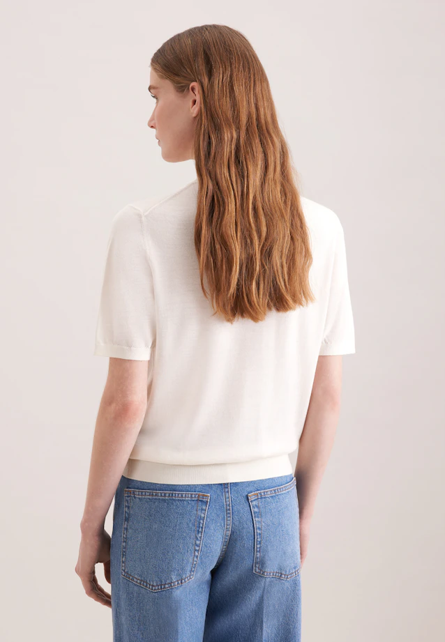 Leichtes Strickshirt aus Wolle und Seide in Off white |  Seidensticker Onlineshop