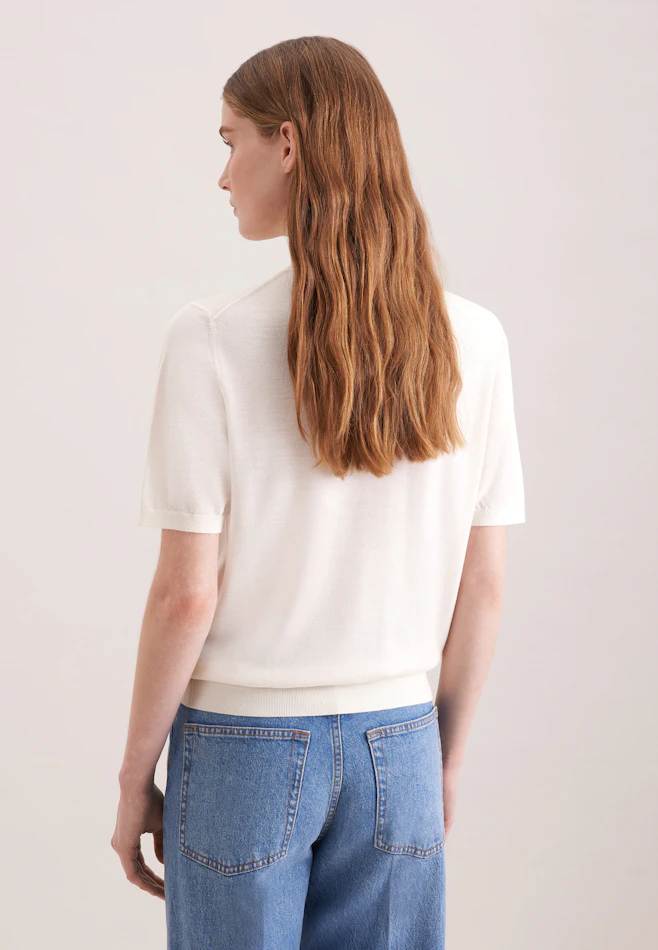 Leichtes Strickshirt aus Wolle und Seide in Off white | Seidensticker Onlineshop