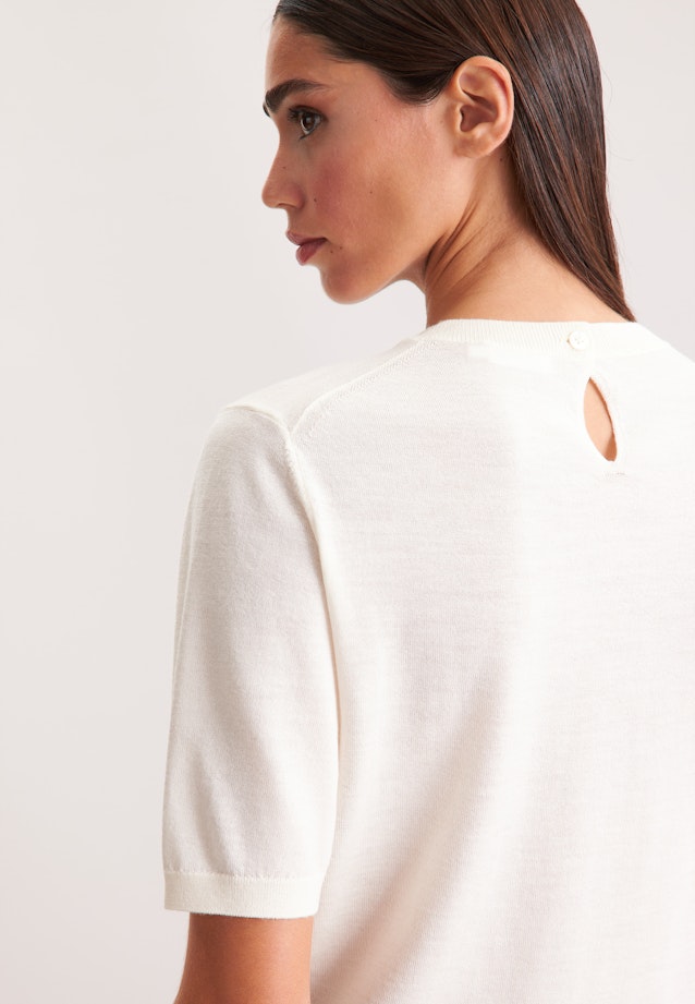 Leichtes Strickshirt aus Wolle und Seide in Ecru |  Seidensticker Onlineshop