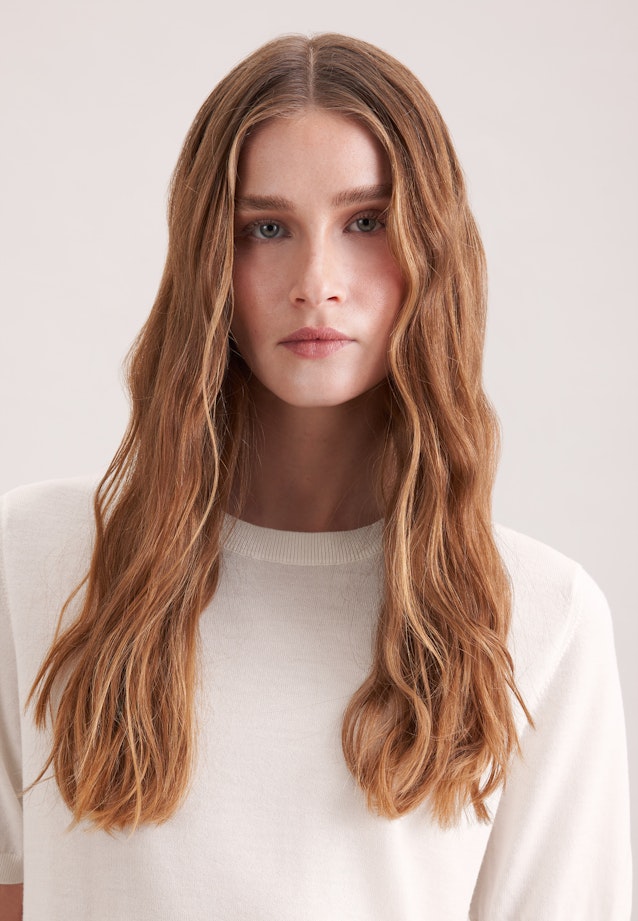 Leichtes Strickshirt aus Wolle und Seide in Ecru |  Seidensticker Onlineshop