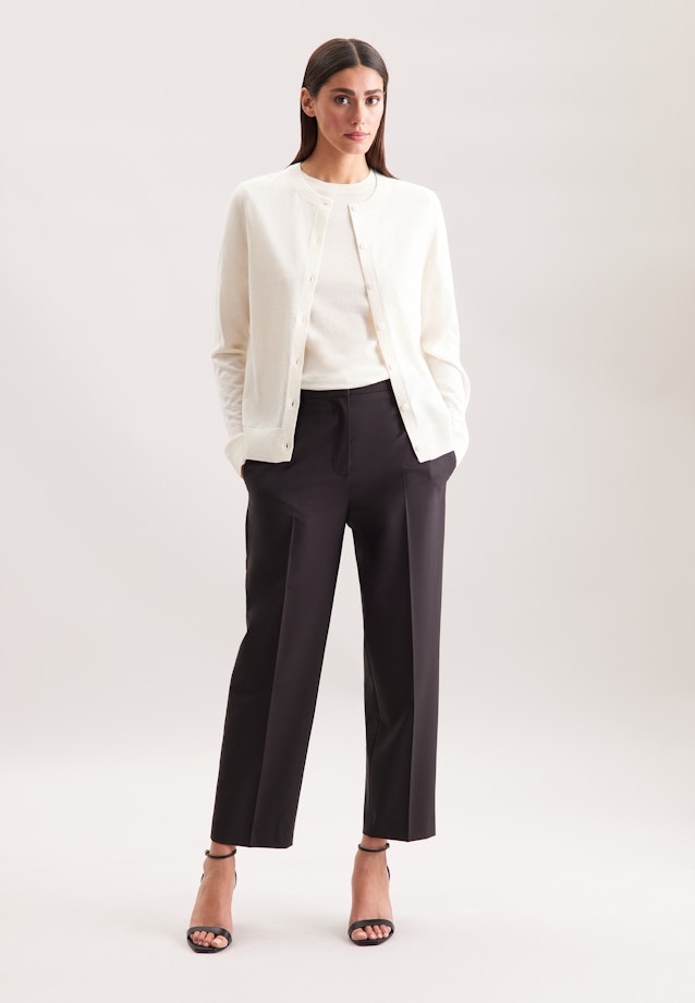 Leichtes Strickshirt aus Wolle und Seide in Ecru |  Seidensticker Onlineshop