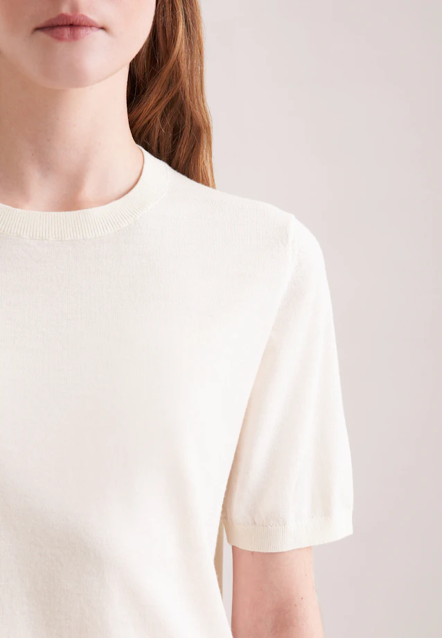 Leichtes Strickshirt aus Wolle und Seide in Off white |  Seidensticker Onlineshop