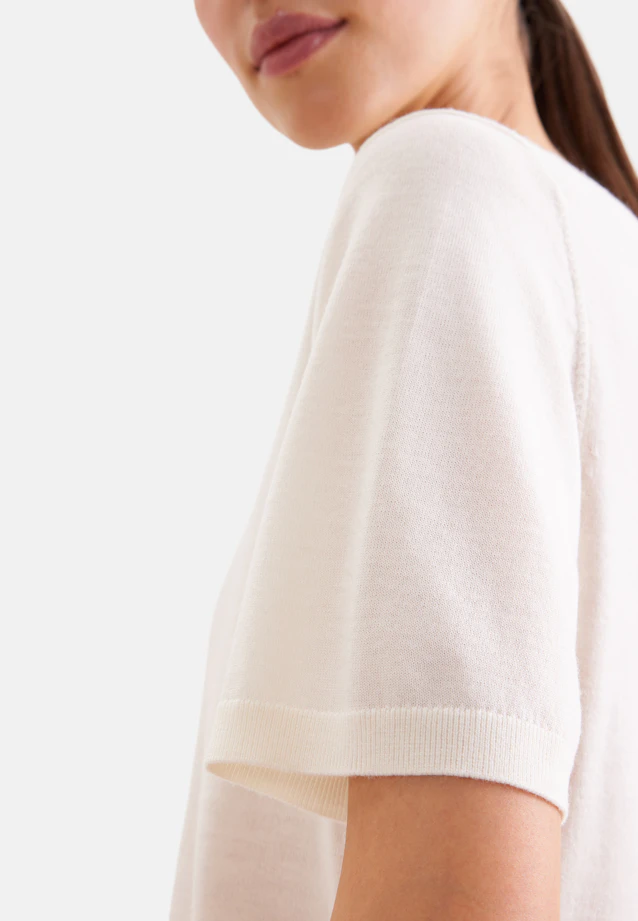 Chemise tricotée légère en laine et soie in Ecru |  Seidensticker Onlineshop